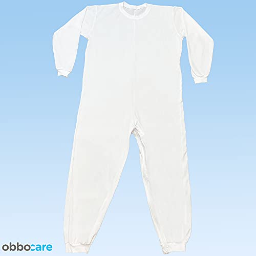 Obbocare - Pijama Antipañal De Adulto De Manga Larga. Pijama Geriátrico De 1 Cremallera Para Facilitar Cambio De Pañal. Tejido Transpirable. Talla M