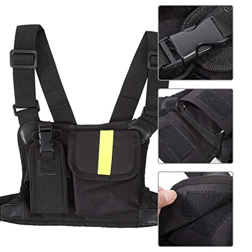 Okuyonic Bolsa De Plataforma De Pecho, Chaleco De Pistolera Amarillo Brillante Ajustable Techwear Correa Ajustable para Herramientas De Operación