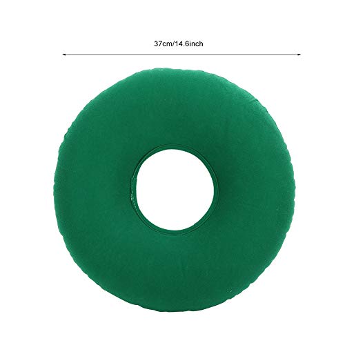 Omabeta Cojín Antiescaras para Coxis Asiento de Donut de PVC Anti-escaras Cojín Inflable Cojín Circular Reduce la ciática(Verde)