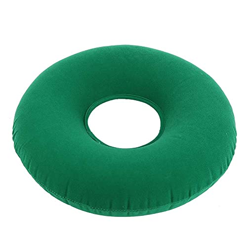 Omabeta Cojín Antiescaras para Coxis Asiento de Donut de PVC Anti-escaras Cojín Inflable Cojín Circular Reduce la ciática(Verde)