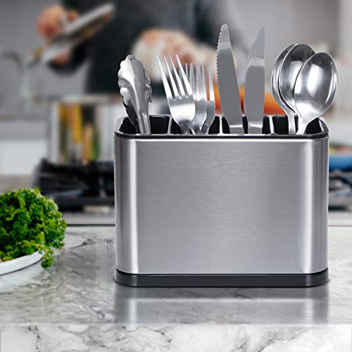 Oriware Utensilio de Cocina para Organizar Escurridor de Cubiertos Cubertería de Encimera Acero Inoxidable Anti Deslizante y a Prueba de Arañazos y Corrosión Multifunción