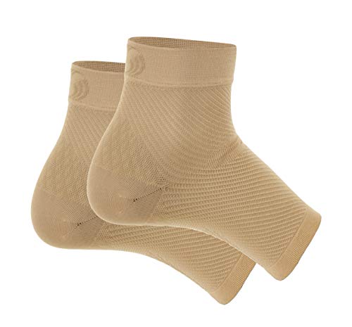 Orthosleeve media compresión graduada FS6, Beige, talla M. 6 zonas de compresión. Producto específico para fascitis plantar y dolor en el talón, Mejora la circulación, Reduce la inflamación