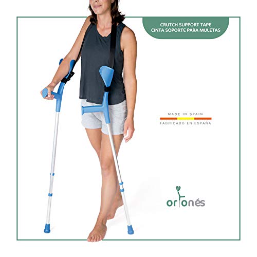 ORTONES | Banda de Soporte para Muletas | Cinta Sujeta Muletas | Accesorios para Antebrazo | Sujeción Muleta Codo | Talla Unica