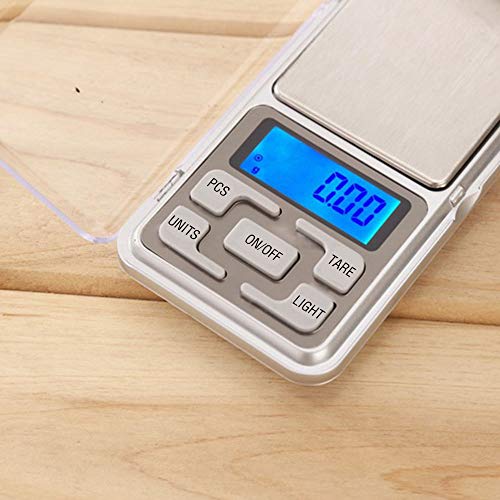 OurLeeme Digital Pocket Scale 0.01-500g Mini Scales Escala digital portátil con retroiluminación LED para alimentos de cocina, joyería, café