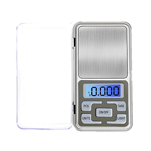 OurLeeme Digital Pocket Scale 0.01-500g Mini Scales Escala digital portátil con retroiluminación LED para alimentos de cocina, joyería, café