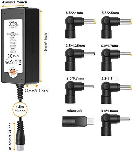 Outtag 45W Universal Cargador Alimentación 5V 6V 7.5V 9V 12V 13,5V 15V AC DC Adaptador de Viaje para cámara artículo LED Strip Router Tablet PC batería de Emergencia CCTV cámara Altavoz