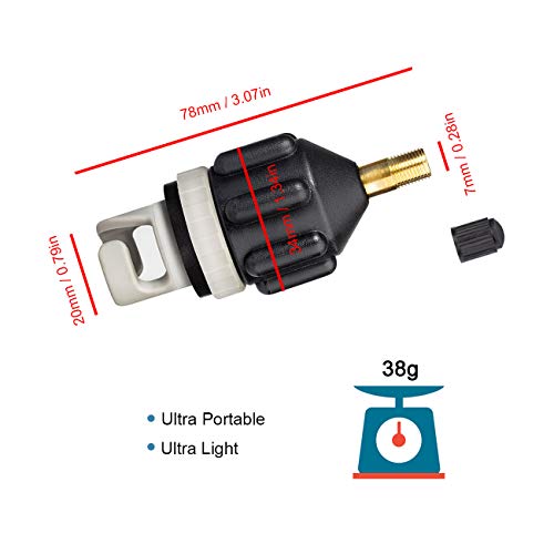 OVERMONT Adaptador de Bomba Convertidor de Valvula Presta a Valvula Schrader Adaptador de válvula de Aire para Sup, Canoa, Kayak, Paddle Board, Bote Inflable