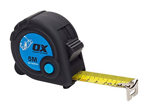 OX Tools OX-T029105 OX Comercio 5M Cinta Métrico Solo, Negro/Azul, 5 m