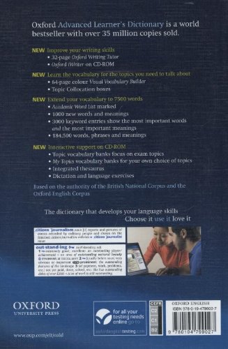 Oxford Advanced Learner's Dictionary: Paperback with CD-ROM (includes Oxford iWriter) 8th Edition (Diccionario Oxford Advanced Learners)