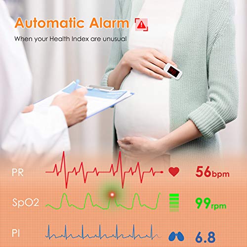 Oxímetro de Dedo KKmier Oxímetro de Pulso Profesional con Pantalla LED, Oxímetro 3 en 1 para medir la saturación de SpO2, (oxígeno en la sangre) PR (frecuencia del pulso) y PI para Adultos y Niños