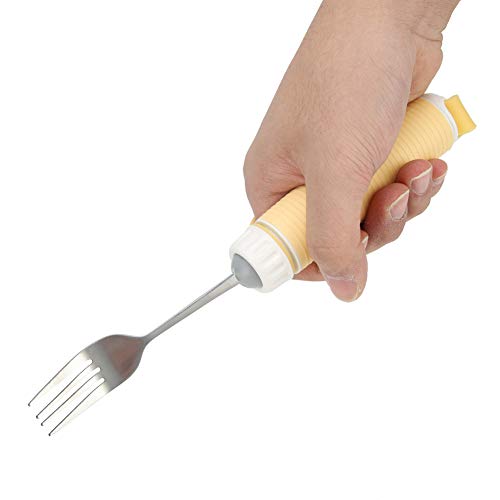 Paciente discapacitado Artritis Anciano Antideslizante Tenedor Utensilio Removible Flexible Rotación Alimentación Vajilla para discapacitados Anciano Cubiertos Cuchara Juegos Fácil agarre(fork)