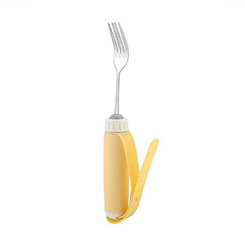 Paciente discapacitado Artritis Anciano Antideslizante Tenedor Utensilio Removible Flexible Rotación Alimentación Vajilla para discapacitados Anciano Cubiertos Cuchara Juegos Fácil agarre(fork)