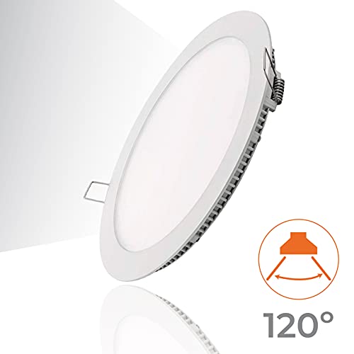 Pack 3x Panel LED redondo plano, 20w. Color Blanco Frio (6500K). 1800 lumenes. Driver incluido. Corte standard 205mm.