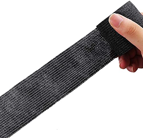 Pack de 12 Vendas cohesiva de 5 cm x 4.5 m, vendas autoadhesiva para esguinces e hinchazón, Suministros Médicos de Primeros Auxilios para Protección Deportiva (Negra)