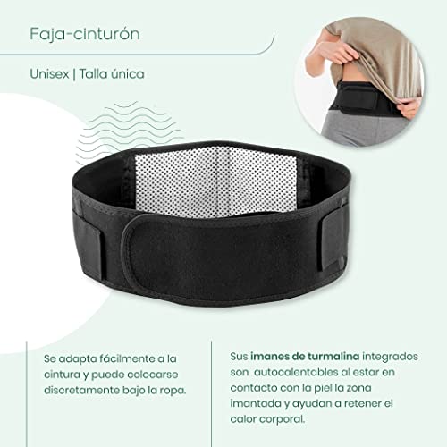 PACK Faja Lumbar para Hombre y Mujer + Gel Relajante Muscular / Para Dolores de Espalda asociados al Trabajo , Lumbago, Hernia Discal, dorsal / Fajas térmica para el dolor en lumbares