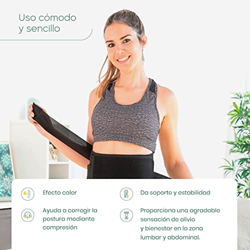 PACK Faja Lumbar para Hombre y Mujer + Gel Relajante Muscular / Para Dolores de Espalda asociados al Trabajo , Lumbago, Hernia Discal, dorsal / Fajas térmica para el dolor en lumbares