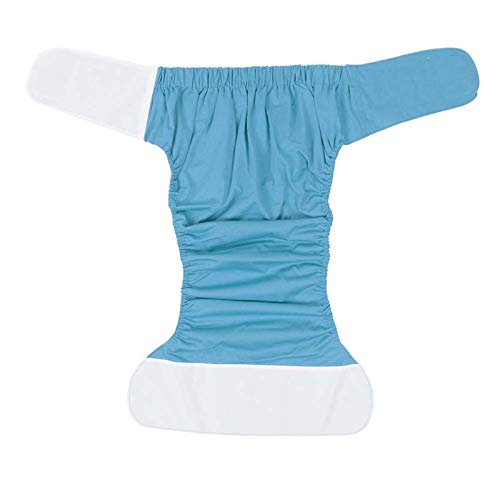 Pañal de tela para adultos, impermeable y reutilizable, protección contra la incontinencia para ancianos, ropa interior con máxima absorción para el cuidado de la incontinenci(Azul)