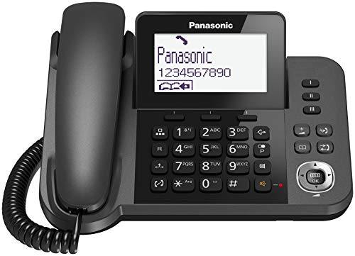 Panasonic KX-TGF310 - Teléfono Fijo Inalámbrico con Supletorio Portátil (2 en 1, LCD, Teclas Grandes, Agenda de 100 Números, Bloqueo de Llamadas, Modo ECO, Reducción Ruido, Manos Libres) Color Negro