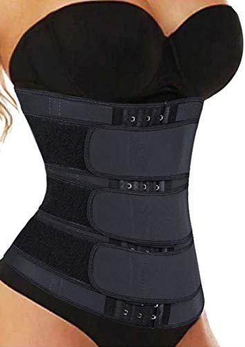 PANOZON Fajas Reductoras Adelgazantes Mujer Underbusto Entrenar Quemar Grasas de Cintura Body Shaper (Small, Negro)