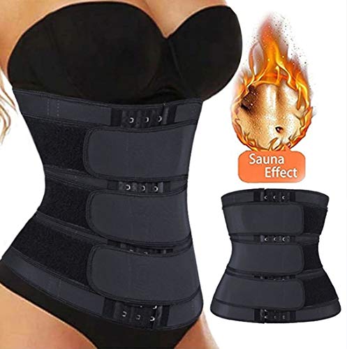 PANOZON Fajas Reductoras Adelgazantes Mujer Underbusto Entrenar Quemar Grasas de Cintura Body Shaper (Small, Negro)