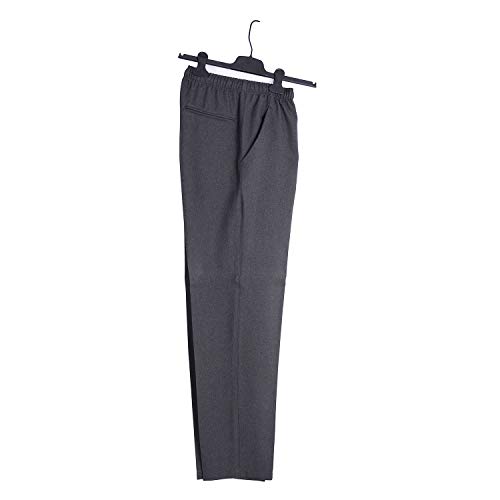 Pantalón Adaptado Hombre Color Gris/Marino - Tallas Grandes - Pantalon Vestir con Goma en la Cintura (Gris, L)