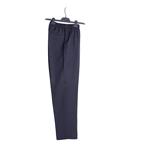 Pantalón Adaptado Hombre Color Gris/Marino - Tallas Grandes - Pantalon Vestir con Goma en la Cintura (Marino, L)