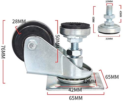 Para Silla Oficina 2 pulgadas ruedas giratorias Workbench Caster con la ayuda 4-rueda de carga 240 kg utiliza for los muebles médicos y de laboratorio Equipamiento de Taller Instrumentos Tamaño Nombre