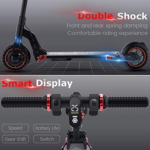 Patinete Electrico Adultos, Patinete Eléctrico Plegable 25 km de Autonomía, Neumáticos sólidos de 8" Scooter Patinetes Electricos 350W 10Ah para Adultos y Adolescentes, Kugoo S1 Plus (Ngero)