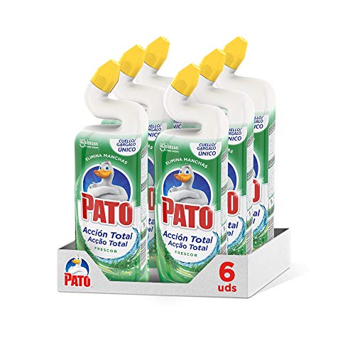 PATO WC Power Frescor Total, Limpiador Quitamanchas Para Inodoro, Verde, 750 Ml, Pack 6 unidades, 4500 Mililitros