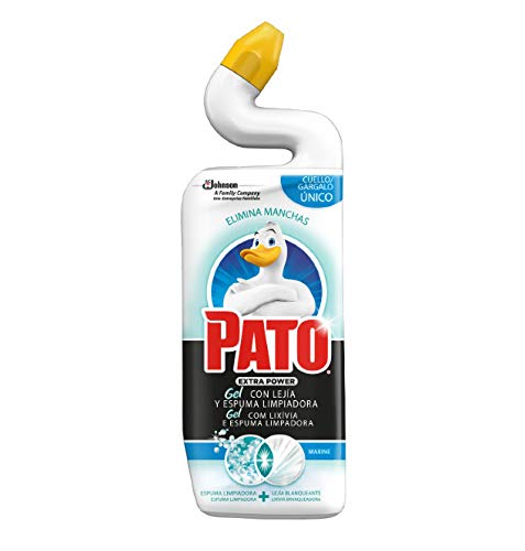 PATO® - WC Power Lejía Fragancia Marine, Limpiador Quitamanchas para Inodoro, 750 ml