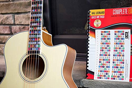 Pegatinas de diapasón de guitarra codificadas por colores, aprender a tocar guitarra y teoría de la música, apto para todos los niveles, dos juegos de pegatinas, fabricado en Estados Unidos