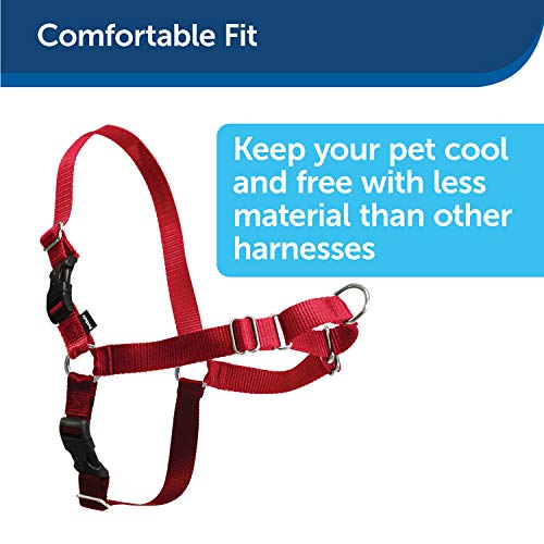 PetSafe Easy Walk Arnés para Perros pequeños/medianos/Grandes, Mediano, Rojo, 1,8 m de Plomo