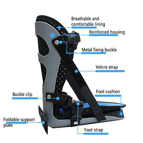 PHASFBJ Corto Air Walker, Médico Fractura Roto Tobillo Bota Apoyo Férula Nocturna para de Fascitis Plantar Esguince Rehabilitación Correctiva CAM Tobillo Air Cast Walker,L