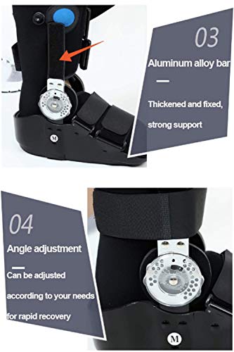 PHASFBJ Tobillera de Pie para Fractura de Botas, Soporte Botas Ortopédica Air Walker Férula Andamio para Recuperación de Fracturas Post Ligamento y Cirugía de Tendón Esguinces de Tobillo,M