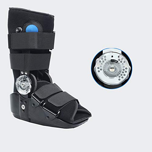 PHASFBJ Tobillera de Pie para Fractura de Botas, Soporte Botas Ortopédica Air Walker Férula Andamio para Recuperación de Fracturas Post Ligamento y Cirugía de Tendón Esguinces de Tobillo,M