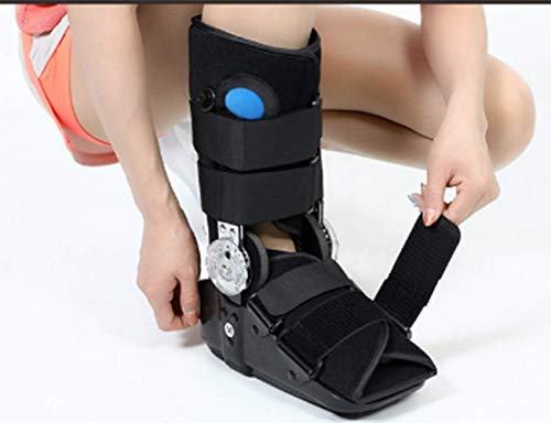 PHASFBJ Tobillera de Pie para Fractura de Botas, Soporte Botas Ortopédica Air Walker Férula Andamio para Recuperación de Fracturas Post Ligamento y Cirugía de Tendón Esguinces de Tobillo,M