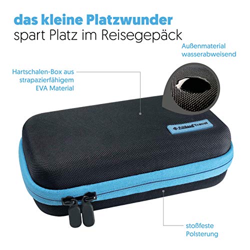 PILLBASE Travel Botiquín de viaje para tabletas, almacenamiento de viaje, organizador de píldoras portátil y móvil, bolsa de primeros auxilios, medicina, vitaminas Pillen, kit de emergencia