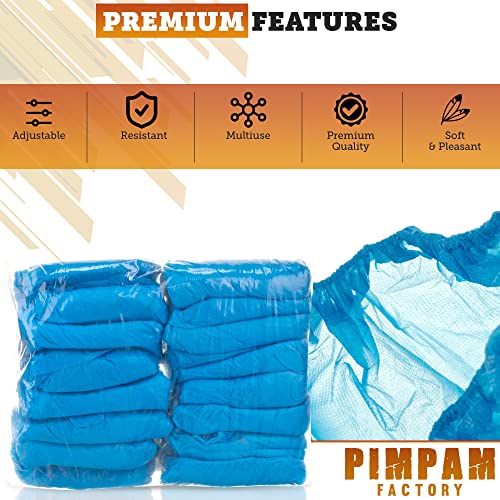 PimPam Factory - Pack de 100 Cubrezapatos Desechables | Calzas uso Sanitario | Patuco 100% Polipropileno Rugoso | Fundas Protector Zapato Ajustables | Enfermería, Hotelería, Manipulación de Alimentos