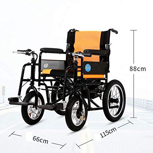 PINGJIA Silla De Ruedas Eléctrica Plegable Y Ligera Silla Eléctrica Portátil con Potencia O Manual Silla De Ruedas Solo Peso 28 Kg 45 Cm De Ancho Asiento