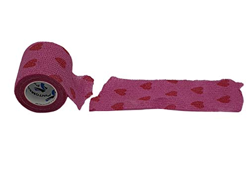 PintoMed Venda Cohesiva 3 x ROSA + 3 x LOVE - 6 rollos – 5cm x 4,5m. Cinta autoadhesiva elastica y flexible. Esparadrapo deportivo. Vet Wrap. Primeros auxilios y lesiones de los deportes.