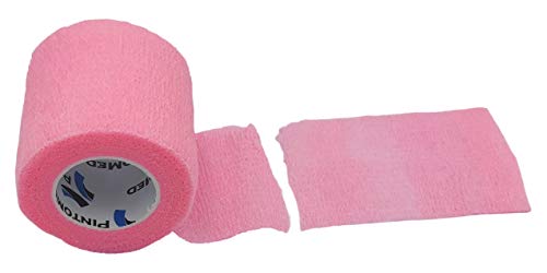 PintoMed Venda Cohesiva 3 x ROSA + 3 x LOVE - 6 rollos – 5cm x 4,5m. Cinta autoadhesiva elastica y flexible. Esparadrapo deportivo. Vet Wrap. Primeros auxilios y lesiones de los deportes.