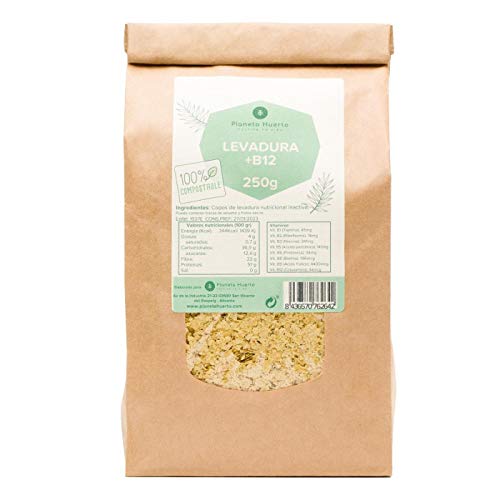 Planeta Huerto | Levadura Nutricional Ecológica + B12-250 gr | De Alto Contenido en Zinc, Vitaminas del Grupo B, Proteínas, Fibra y Minerales | Alimentos Ecológicos, Biológicos, Orgánicos