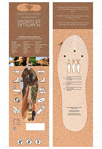 Plantilla de zapato de Corcho son reversible. La tecnología de -NEWCORK.ES- le permite micromasajes en los pies gracias a los granos de 1,5 mm cortados con piedra de molino.
