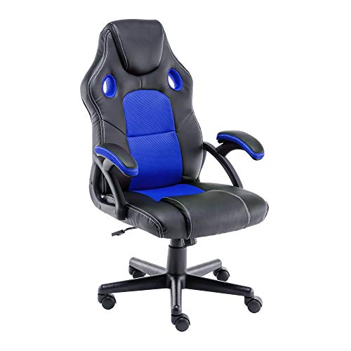 play haha. Silla de Escritorio para Videojuegos, Estilo de Carreras, Silla de Oficina giratoria, ergonómica, Silla de Trabajo con Soporte Lumbar, de Piel sintética con Silla de Trabajo Ajustable