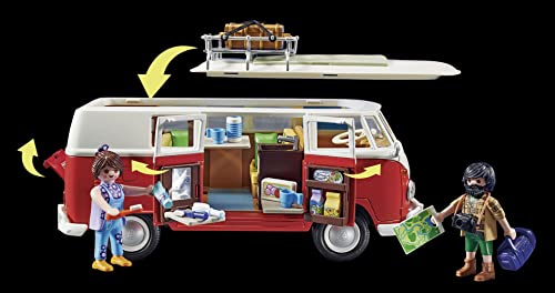 PLAYMOBIL 70176 Volkswagen T1 Camping Bus, Para niños a partir de 5 años