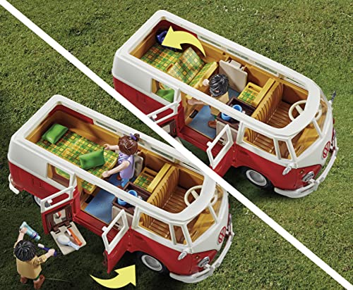 PLAYMOBIL 70176 Volkswagen T1 Camping Bus, Para niños a partir de 5 años