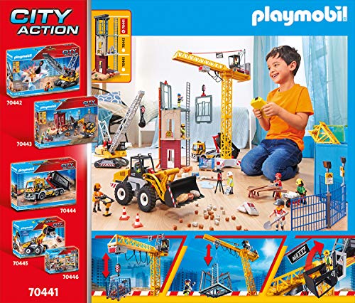 Playmobil - Construcción, Grúa RC, Juguete, Color Multicolor, 70441