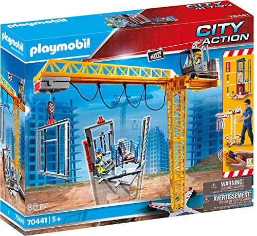 Playmobil - Construcción, Grúa RC, Juguete, Color Multicolor, 70441