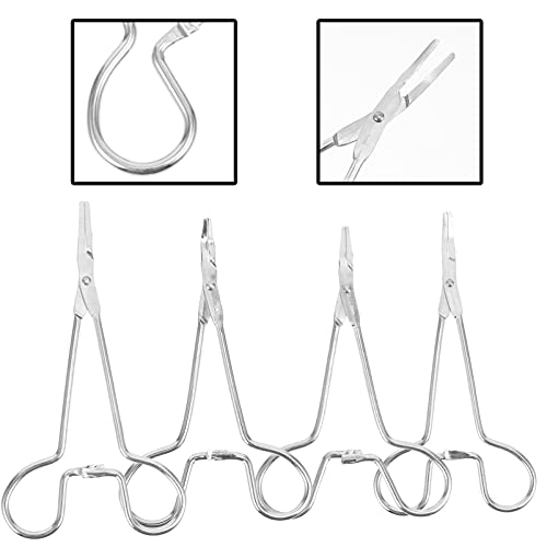 POPETPOP 4 Piezas Extractor de Pelo de Perro Mascota de Acero Inoxidable Hemostático Crile Fórceps Alicates de Acicalamiento de Gato Tijeras Pinzas de Ventosa Suministro de Metal para