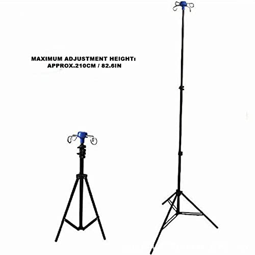 Portasueros Portatiles, Portasueros Para Sueros Intravenosos, Soporte Para Bolsa De Goteo Soporte De Poste Plegable Intravenoso Kit De Inicio Intravenoso Suministros IV Con 4 Ganchos En Un Poste Para